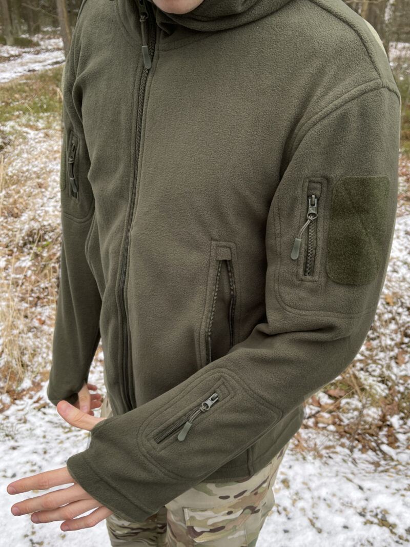 Polar Wojskowy Olive Bluza polarowa z kapturem 300g