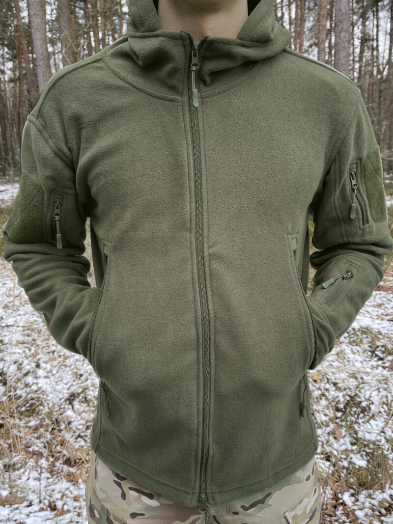 Polar Wojskowy Olive Bluza polarowa z kapturem 300g
