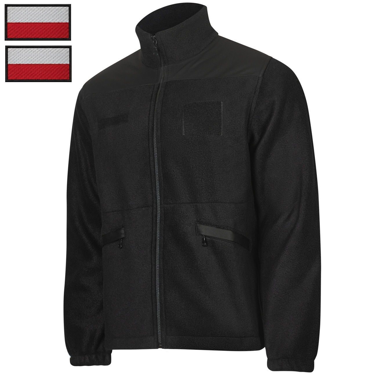 sklep2 — kopia Bluza Polar wojskowy taktyczny GROM Pod Gore-Tex czarny + Flagi Polskie - obrazek 1