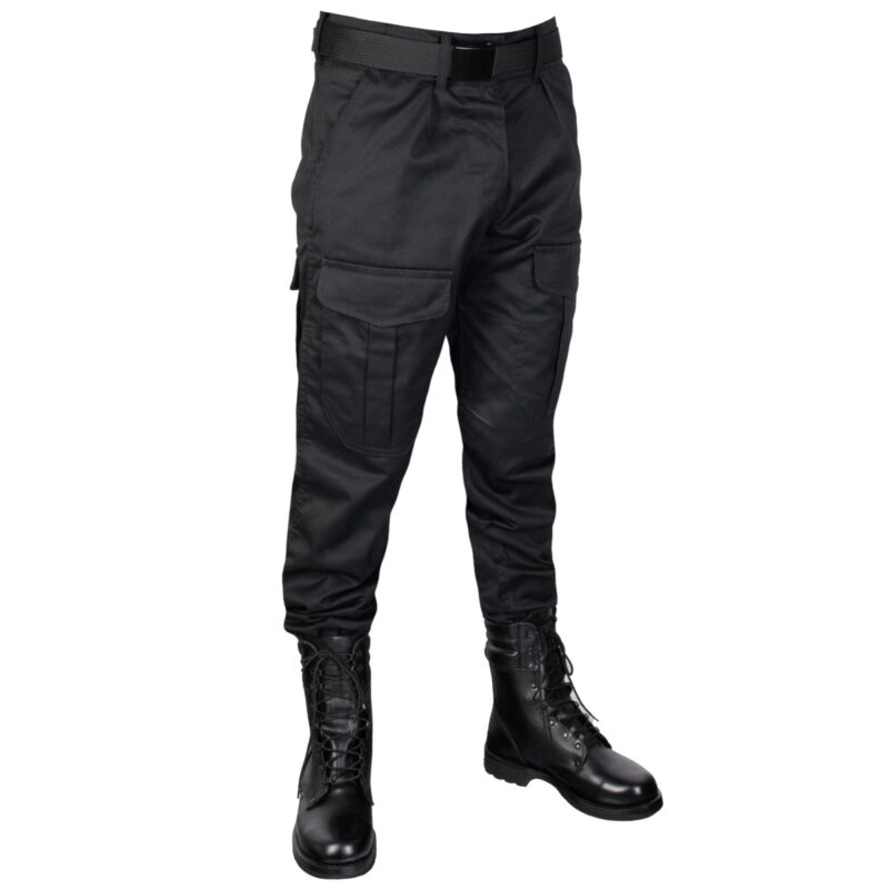Spodnie Wojskowe takyczne Policyjne Czarne Ochrona 4 kieszenie