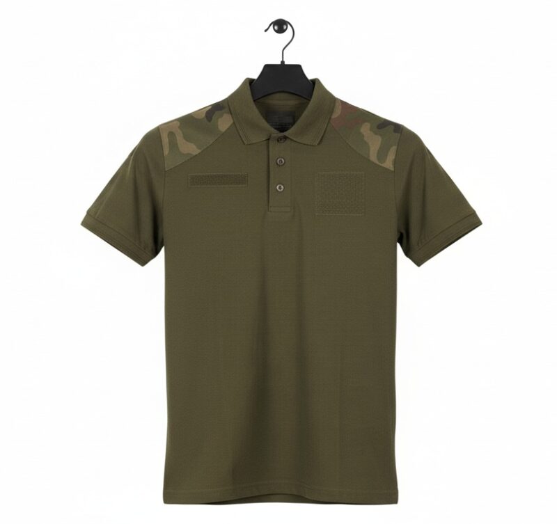 Koszulka Wojskowa Polo Taktyczna 304A/MON WP GROM Mundurowa OLIV Flagi - obrazek 2