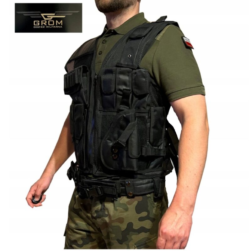 Koszulka Wojskowa Polo Taktyczna 304A/MON WP GROM Mundurowa OLIV Flagi - obrazek 3