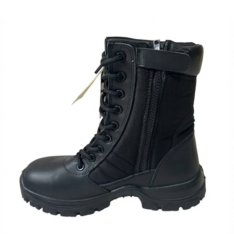 Buty Wojskowe Skórzane Taktyczne Wysokie z Suwakiem Policja Ochrona - obrazek 4